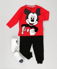 Camiseta-Infantil-Mickey-com-Estampa-Diferenciada-Manga-Longa-Decote-Redondo-em-Algodao---Sustentavel-Vermelha-9190186-Vermelho_3