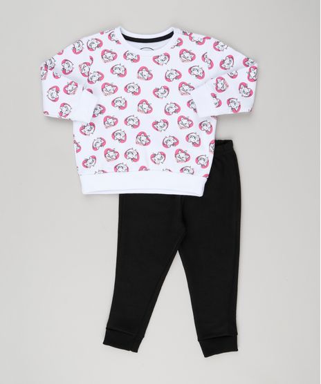 Conjunto-Infantil-Estampado-Marie-de-Blusao-Branco---Calca-em-Moletom-Preta-9169069-Preto_1