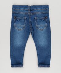 Calca-Jeans-Infantil-com-Retalho-Xadrez-em-Algodao---Sustentavel-Azul-Escuro-9168780-Azul_Escuro_2