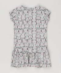 Vestido-Infantil-Estampado-com-Gatinhos-Manga-Curta-e-Decote-Redondo-em-Algodao---Sustentavel-Cinza-Mescla-9151583-Cinza_Mescla_2
