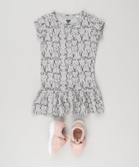 Vestido-Infantil-Estampado-com-Gatinhos-Manga-Curta-e-Decote-Redondo-em-Algodao---Sustentavel-Cinza-Mescla-9151583-Cinza_Mescla_3
