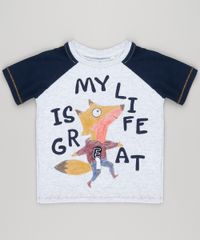 Camiseta-Infantil-com-Estampa-Interativa-Raposa-Raglan-Manga-Curta-Gola-Careca-Cinza-Mescla-Claro-9140705-Cinza_Mescla_Claro_1