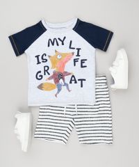 Camiseta-Infantil-com-Estampa-Interativa-Raposa-Raglan-Manga-Curta-Gola-Careca-Cinza-Mescla-Claro-9140705-Cinza_Mescla_Claro_3