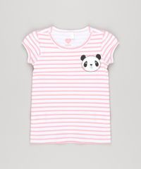Blusa-Infantil-Listrada-com-Panda-Manga-Curta-Decote-Redondo-em-Algodao---Sustentavel-Off-White-9034975-Off_White_1