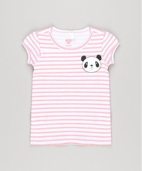 Blusa-Infantil-Listrada-com-Panda-Manga-Curta-Decote-Redondo-em-Algodao---Sustentavel-Off-White-9034975-Off_White_1