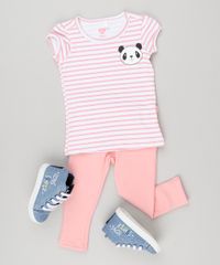 Blusa-Infantil-Listrada-com-Panda-Manga-Curta-Decote-Redondo-em-Algodao---Sustentavel-Off-White-9034975-Off_White_3