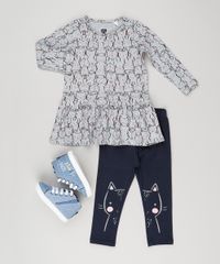 Conjunto-Infantil-de-Vestido-Estampado-com-Gatinhos-Cinza-Manga-Longa---Calca-Legging-com-Estampa-em-Algodao---Sustentavel-Azul-Marinho-9155703-Azul_Marinho_3