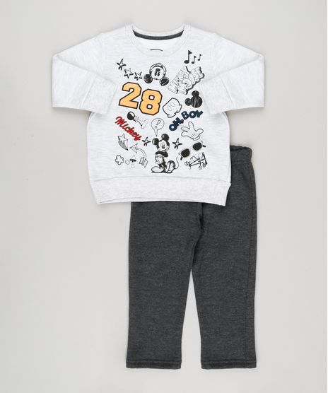 Conjunto-Infantil-Mickey-de-Blusao-Cinza-Mescla-Claro---Calca-em-Moletom-Cinza-Escuro-9129645-Cinza_Escuro_1