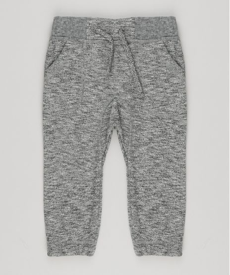 Calca-Infantil-Jogger-em-Moletom-com-Bolso-Elastico-na-Barra-Cinza-Mescla-Escuro-8609249-Cinza_Mescla_Escuro_1