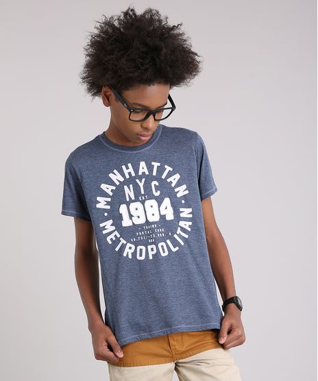 Camiseta-Infantil--Manhattan-Metropolitan--Manga-Curta-Gola-Careca-Azul-9141671-Azul_1