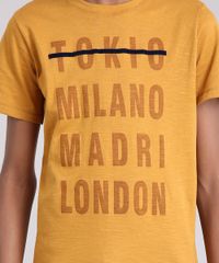 Camiseta-Infantil--Tokio-Milano-Madri-London--Manga-Curta-Gola-Careca-em-Algodao---Sustentavel-Mostarda-9141670-Mostarda_4