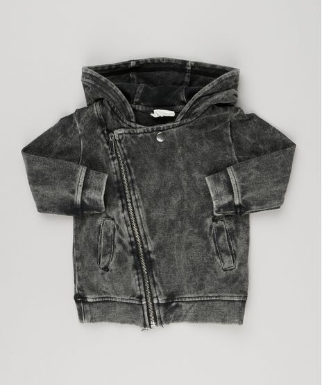 Jaqueta-infantil-Biker-Marmorizada-com-Capuz-Chumbo-8871284-Chumbo_1