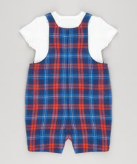Conjunto-infantil-de-Body-Basico-Manga-Curta---Jardineira-Xadrez-em-Flanela-em-Algodao---Sustentavel-Azul-Marinho-8949664-Azul_Marinho_2