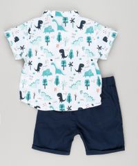 Conjunto-infantil-de-Camisa-Estampada-de-Dinossauros-Manga-Curta-Off-White---Bermuda-em-Algodao---Sustentavel-Azul-Marinho-8950643-Azul_Marinho_2
