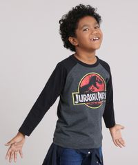 Camiseta-Infantil-Jurassic-Park-Manga-Longa-Raglan-Decote-Careca-Cinza-Mescla-Escuro-9144765-Cinza_Mescla_Escuro_1