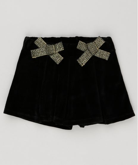 Short-Saia-Infantil-em-Veludo-com-Lacos-Preto-9188867-Preto_1