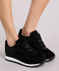 Tenis-Feminino-Running-Vizzano-em-Veludo-Esportivo-Preto-9197807-Preto_2