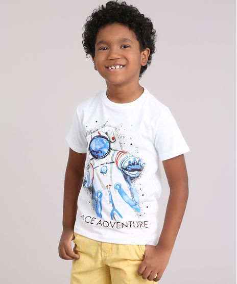 Camiseta-Infantil-Astronauta-Manga-Curta-Gola-Redonda-em-Algodao---Sustentavel-Off-White-9183189-Off_White_1