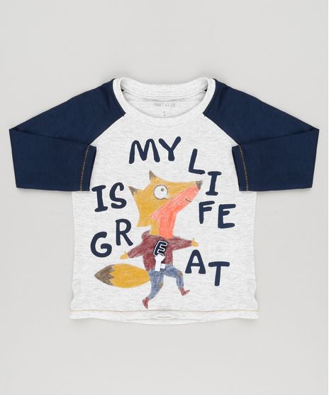 Camiseta-Infantil-com-Estampa-Interativa-Raposa-Raglan-Manga-Longa-Gola-Careca-Cinza-Mescla-Claro-9140704-Cinza_Mescla_Claro_1