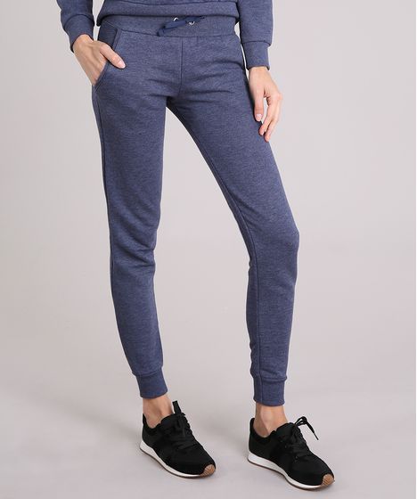 calça moletom azul marinho feminina