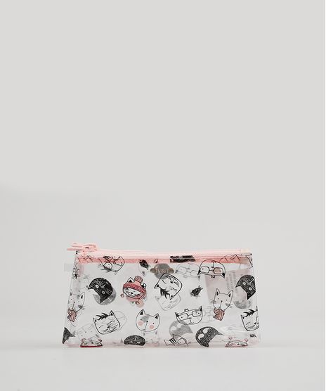 Necessaire-Feminina-Estampada-Gatinhos-Dupla-Rosa-9131716-Rosa_1