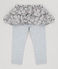 Calca-Legging-Infantil-com-Saia-com-Estampa-de-Gatinhos-em-Algodao---Sustentavel-Cinza-Mescla-9148927-Cinza_Mescla_2