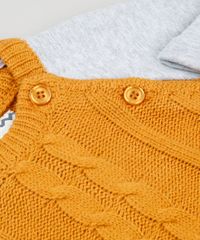 Sueter-Infantil-em-Trico-com-Moletom-em-Algodao---Sustentavel-Amarelo-8947767-Amarelo_4