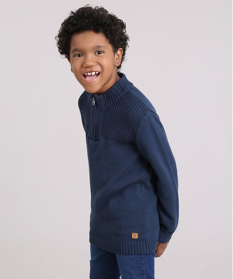 Sueter-Infantil-Gola-Alta-com-Ziper-em-Trico-Azul-Marinho-8868482-Azul_Marinho_1