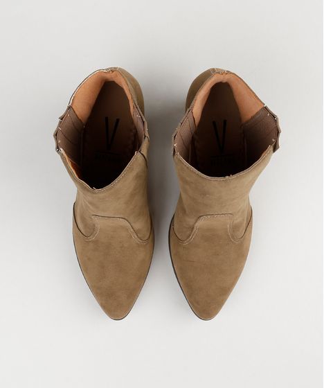 bota marrom salto fino