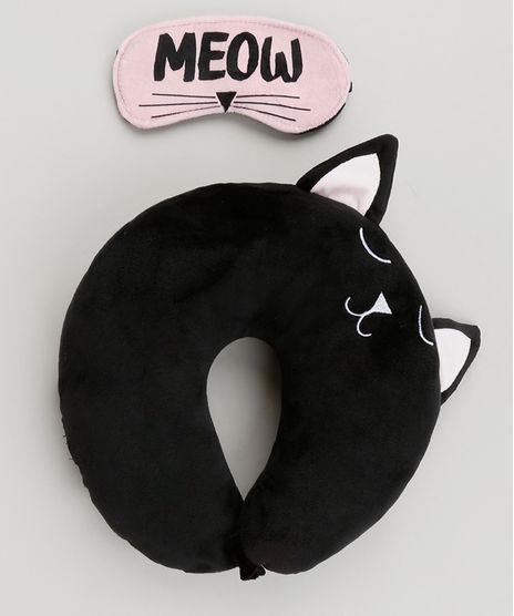 Kit-de-Apoio-de-Cabeca-com-Orelhinhas---Tapa-Olho-de-Gatinho-Preto-9117698-Preto_1