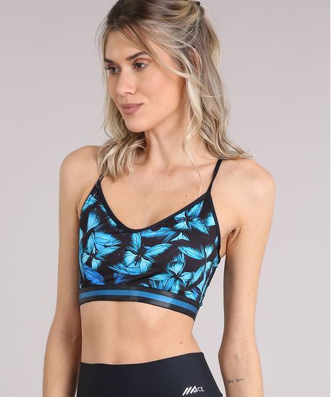 Top-Feminino-Esportivo-Ace-Com-Bojo-Removivel-Estampado-de-Borboletas-com-Protecao-UV50--Preto-9085211-Preto_1