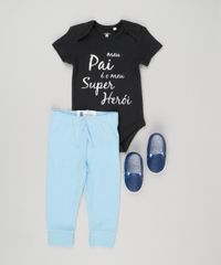 Body-Infantil--Meu-Pai-E-Meu-Super-Heroi--Manga-Curta-Gola-Redonda-em-Algodao---Sustentavel-Preto-8920560-Preto_3