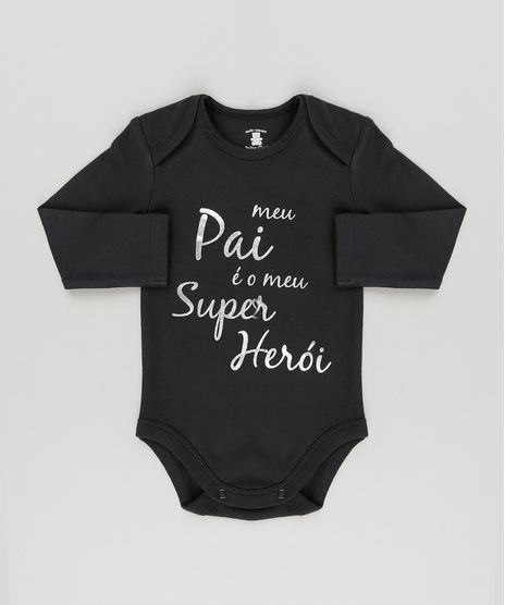 Body-Infantil--Meu-Pai-E-Meu-Super-Heroi--Manga-Longa-Gola-Redonda-em-Algodao---Sustentavel-Preto-8921625-Preto_1