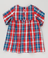 Vestido-Infantil-Xadrez-Manga-Longa---Meia-Calca-em-Algodao---Sustentavel-Vermelho-8949666-Vermelho_2