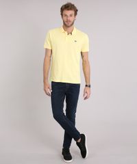 Polo-Masculina-Basica-em-Piquet-Manga-Curta-Amarela-8317654-Amarelo_3