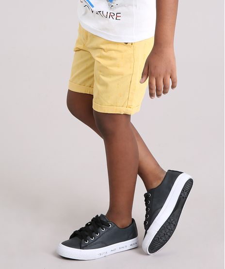Bermuda-Infantil-Estampada-de-Flechas-Amarela-9046207-Amarelo_1