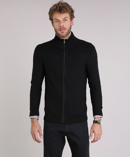 Jaqueta-Masculina-em-Trico-Gola-Alta-Manga-Longa-Preta-8848976-Preto_1