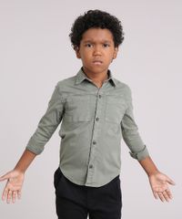 Camisa-Infantil-em-Sarja-com-Estampa-de-Tigre-Bolso-Manga-Longa--Verde-Militar-9046936-Verde_Militar_1