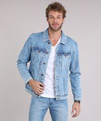 Jaqueta-Jeans-Masculina-Trucker-com-Bolsos-Azul-Claro-9108174-Azul_Claro_1 Jaqueta-Jeans-Masculina-Trucker-com-Bolsos-Azul-Claro-9108174-Azul_Claro_1