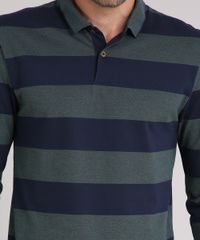 Polo-Masculina-Listrada-Manga-Longa-em-Piquet-Verde-Escuro-9069158-Verde_Escuro_4