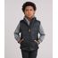 Blusao-Infantil-em-Moletom-com-Capuz-Cinza-Mescla---Colete-Puffer-Preto-8448930-Preto_1