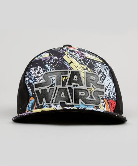 Bone-Infantil-Star-Wars-com-Suede-Preto-9057654-Preto_1