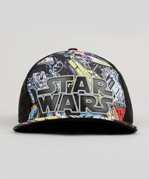 Boné Infantil Star Wars com Suede Preto M