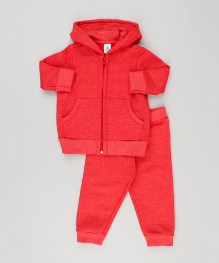 Conjunto-Infantil-de-Blusao-Basico-com-Capuz---Calca-em-Moletom-Vermelho-9161188-Vermelho_1