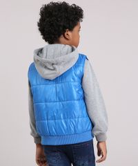 Blusao-Infantil-Capitao-America-em-Moletom-com-Capuz-Cinza-Mescla---Colete-Puffer-Azul-8448598-Azul_2