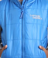 Blusao-Infantil-Capitao-America-em-Moletom-com-Capuz-Cinza-Mescla---Colete-Puffer-Azul-8448598-Azul_4