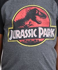 Camiseta-Infantil-Jurassic-Park-Manga-Curta-Raglan-Decote-Careca-Cinza-Mescla-Escuro-9142096-Cinza_Mescla_Escuro_4