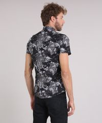 Camisa-Masculina-Slim-Estampada-de-Tigres-Manga-Curta-Preta-9114925-Preto_2