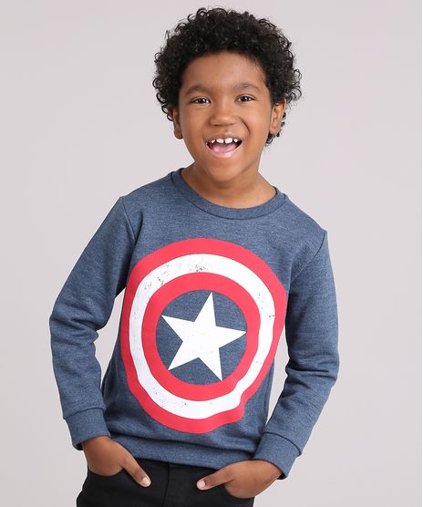 Blusao-Infantil-Capitao-America-em-Moletom-Gola-Careca-Manga-Longa-Azul-Marinho-9170880-Azul_Marinho_1