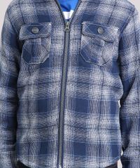 Jaqueta-Infantil-Xadrez-com-Capuz-Manga-Longa-Azul-Marinho-8865956-Azul_Marinho_4